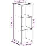 vidaXL Knjižna omara zložljiva črna 30x30x80 cm inženirski les | Shoptok.si