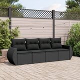 vidaXL 4-dijelni set vrtnih sofa od poliratana s jastucima crni Cijene