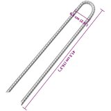  Klinovi za šator U-oblika 12 kom 41,5 cm Ø12 mm pocinčani čelik | Eponuda.com