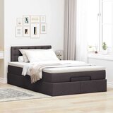 vidaXL Otomanski posteljni okvir z vzmetnico rjav 120x190 cm blago, (21609801) | Shoptok.si
