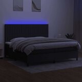  Box spring postelja z vzmetnico LED črna 200x200 cm blago, (20896832) | Shoptok.si