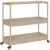  The Living Store Barski voziček 3 kosi bež poli ratan in trden akacijev les - Barski Voziček, (21498967) | Shoptok.si