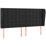 The Living Store vzglavje z ušesi črno 203x23x118/128 cm žamet - vzglavje, (21418891) | Shoptok.si