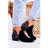 Maciejka Women's Leather Boots Black With Flowers | Shoptok.si