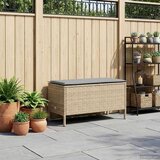  Vrtni otoman Bež i svijetlo siva 80 x 38 x 42 cm PE ratan | shoptok.hr