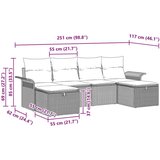  Set od 6 komada vrtnih kauča s jastučićima bež poli ratan | shoptok.hr