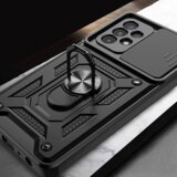  ovitek armor ring z zaščito kamere za samsung galaxy S23 5G - črn | Shoptok.si