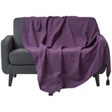 HOMESCAPES Bombažna odeja Rajput Ribbed Purple, 225x255 cm, (20749723) | Shoptok.si
