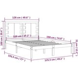  Za krevet od masivnog drva 120 x 190 cm 4FT mali bračni | shoptok.hr