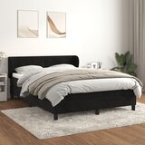 vidaXL Box spring postelja z vzmetnico črna 140x200 cm žamet Cene