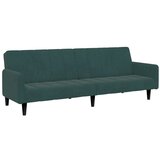  Kavč dvosed z ležiščem in stolčkom za noge temno zelen žamet, (21228567) | Shoptok.si