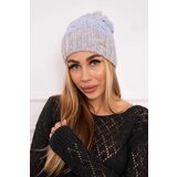Kesi Cap with fleece Paris K212 dark pink+gray Cene