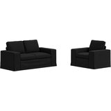  Set sofe 2 pcs Crna 162 x 80 x 82 cm tkanina | shoptok.hr