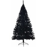  Umjetna polovica božićnog drvca sa stalkom crna 210 cm PVC | shoptok.hr
