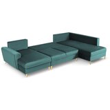 Cosmopolitan Design Petrolej zelena baršunasti sklopiva/s prostorom za odlaganje kutna garnitura (s desnim kutom/u obliku slova "U") Kyoto – | shoptok.hr