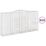 vidaXL obokane gabion košare 15kosov 400x50x200/220cm pocinkano železo | Shoptok.si