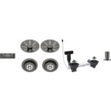 Blanco pribor SATIN DARK STEEL InFino set 2x3,5" za dva korita (čašice, InFino ukrasna rozete, C-overflow preljev komplet), s dalj.upr. okrugli podizač SATIN DARK STEEL | shoptok.hr
