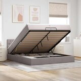 vidaXL Otomanski posteljni okvir z vzmetnico taupe 200x200 cm blago, (21670794) | Shoptok.si