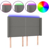 Maison Chic led posteljno vzglavje - vzglavna omarica - nočna omarica temno sivo 147x16x118/128 cm blago, (21711943) Cene