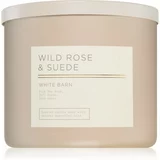 Bath & Body Works Wild Rose & Suede dišeča sveča 411 g
