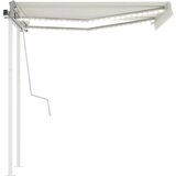Tenda na ručno uvlačenje s LED svjetlima 3 5 x 2 5 m krem | shoptok.hr