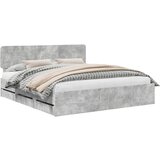 vidaXL Okvir za krevet s ladicama Betonski sivi 200 x 200 cm | shoptok.hr