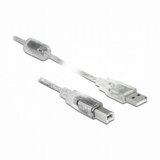 Delock Kabel USB A-B 3m dvojno oklopljen transparent s ferito Cene