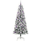 vidaXL Umetno Zložljivo Božično Drevo Zelena in bela 240 cm PVC | Shoptok.si