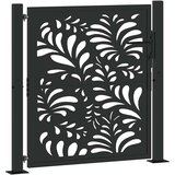  Vrtna vrata crna 100x100 cm čelični valoviti dizajn | shoptok.hr