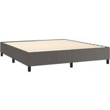  Krevet box spring s madracem LED sivi 160x200cm od umjetne kože | shoptok.hr