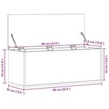 vidaXL Škatla za shranjevanje bela 90x35x35 cm inženirski les | Shoptok.si