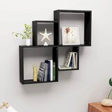  Kockaste zidne police crne 80 x 15 x 78,5 cm konstruirano drvo | shoptok.hr