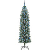  Umjetno vitko božićno drvce Zelena i bijela 210 cm | shoptok.hr