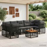  Set vanjskih sofa 8 kom. Crna i tamno siva poliratan | shoptok.hr