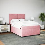  Krevet s oprugama i madracem ružičasti 140x190 cm baršunasti | shoptok.hr