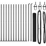 vidaXL set ograjnih stebričev Set 2 Siva Kovina in PVC 25 x 1 m | Shoptok.si