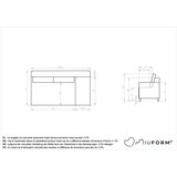 Miuform Antracitno siva ležaljka od samta (s desnim kutom) Chic Charlotte – | shoptok.hr