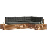  5 kom. Set vanjskih sofa Čvrsto drvo akacije i poliester | Shoptok.si
