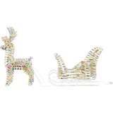 vidaXL Jelenova sani med 160 LED Toplo bela 30 x 12 x 54.5 cm PET | Shoptok.si