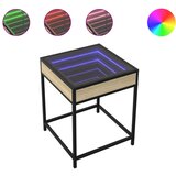 Maison Chic Klubska mizica - kavna mizica - Nizka mizica z neskončnimi LED sonoma hrast 40x40x51 cm, (21751877) Cene