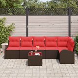  Sjedeća garnitura za vrt 7 pcs Smeđa poliratan | shoptok.hr