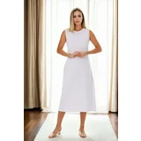 Dewberry E4385 Womens Long Dress-WHITE