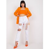 Fashion Hunters White mom denim jeans with holes Cene