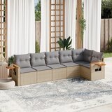 Maison Chic Seti vrtnega pohištva - Vrtna garnitura - Vrtni pohištvo set 6-delna z blazinami bež poli ratan, (21813618) | Shoptok.si