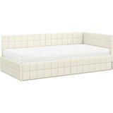  Kutni krevetni okvir s madracem 2 kom. Krema 90 x 190 cm Baršun | shoptok.hr