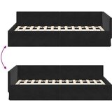 vidaXL Kotna postelja Drugo Črna 100 x 200 cm Samet in sodobno leseno | Shoptok.si