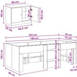  Loft krevet s ormarom 3 kom. Hrast artisan Konstruirano drvo Smeđa 75 x 190 cm | Shoptok.si