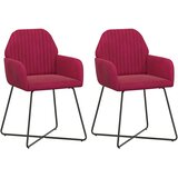 vidaXL Jedilni stoli 2 pcs Žamet Vinorodna rdeča 55 x 50 x 84 cm, (5000296680) | Shoptok.si