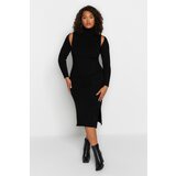 Trendyol Curve Plus Size Dress - Black - Bodycon Cene