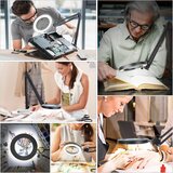 JUBOR Namizna lupa z LED-lučjo in vpenjalnim stojalom s 8x/10x povečavo | Shoptok.si